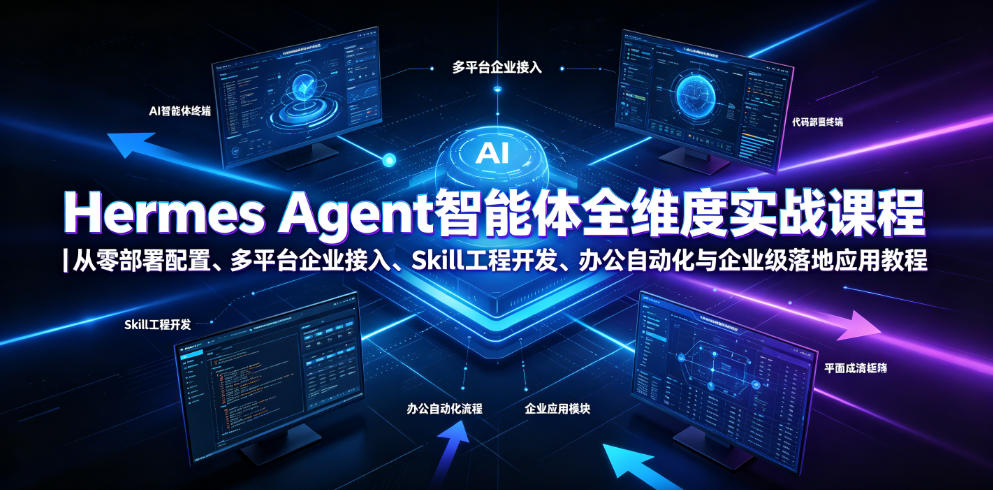 Hermes Agent智能体全维度实战课程|从零部署配置、多平台企业接入、Skill工程开发、办公自动化与企业级落地应用教程-好耶资源