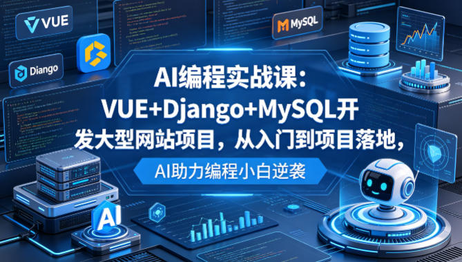 AI编程实战课：VUE+Django+MySQL开发大型网站项目，从入门到项目落地，AI助力编程小白逆袭-好耶资源