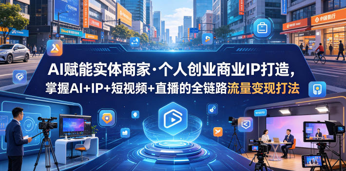 AI赋能实体商家·个人创业商业IP打造，掌握AI+IP+短视频+直播的全链路流量变现打法-好耶资源