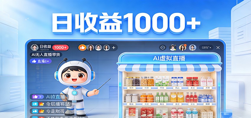 不用露脸不用说话，24小时自动卖货赚钱，全天自动直播，收益看得见-好耶资源