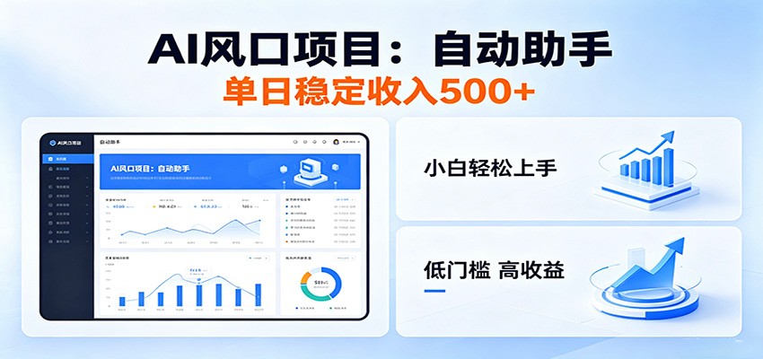 全新AI自动助手项目，低门槛入局，每日稳定收益500以上-好耶资源