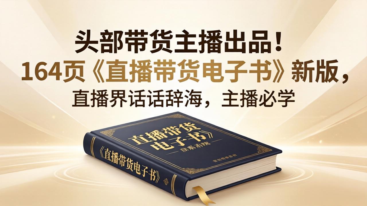 头部带货主播出品！164页《直播带货电子书》新版，直播界话术辞海，主播必学-好耶资源