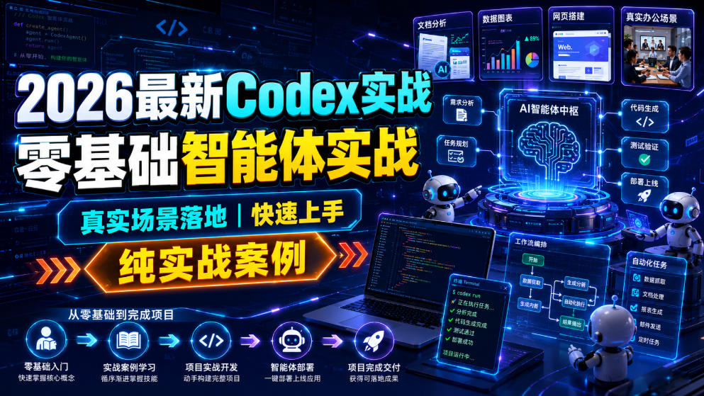 2026最新Codex实战零基础智能体实战，真实场景落地，快速上手，纯实战案例-好耶资源