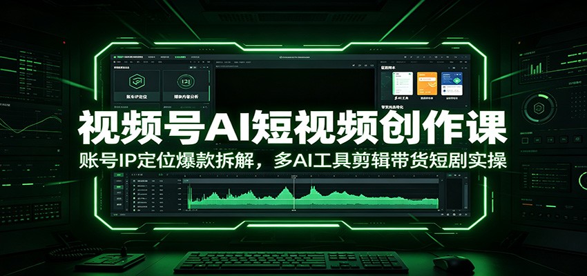 视频号AI短视频创作课:账号IP定位爆款拆解,多AI工具剪辑带货短剧实操-好耶资源
