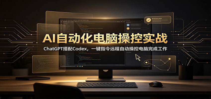 AI自动化电脑操控实战：ChatGPT搭配Codex，一键指令远程自动操控电脑完成工作-好耶资源