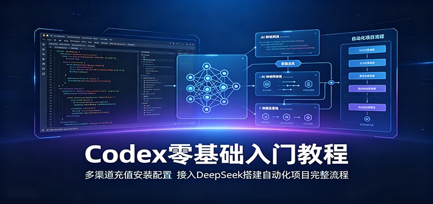 Codex零基础入门教程:多渠道充值安装配置,接入DeepSeek搭建自动化项目完整流程-好耶资源
