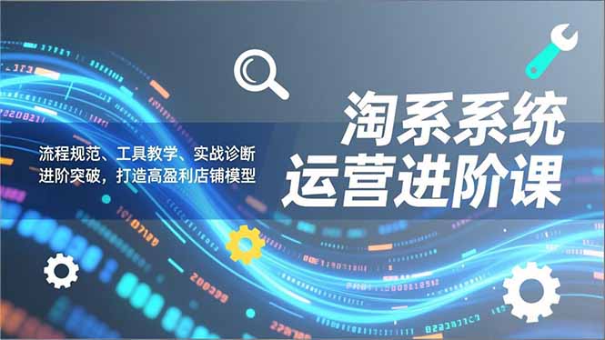 淘系系统运营进阶课2.0，流程规范、工具教学、实战诊断，进阶突破，打造高盈利店铺模型-好耶资源