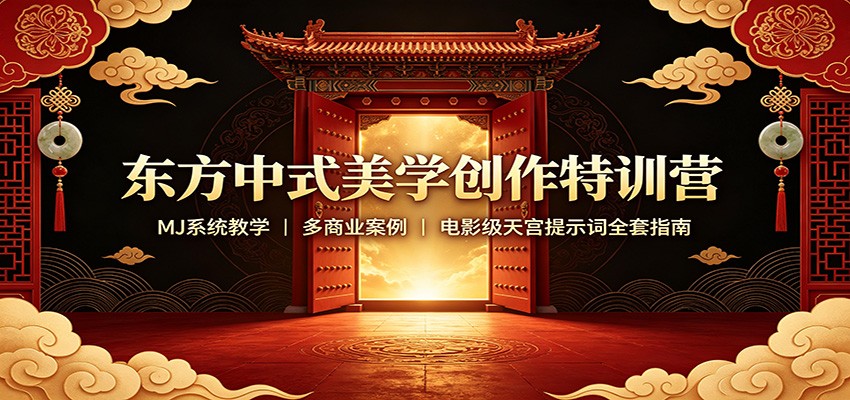 东方中式美学创作特训营：MJ系统教学，多商业案例，电影级天宫提示词全套指南-好耶资源