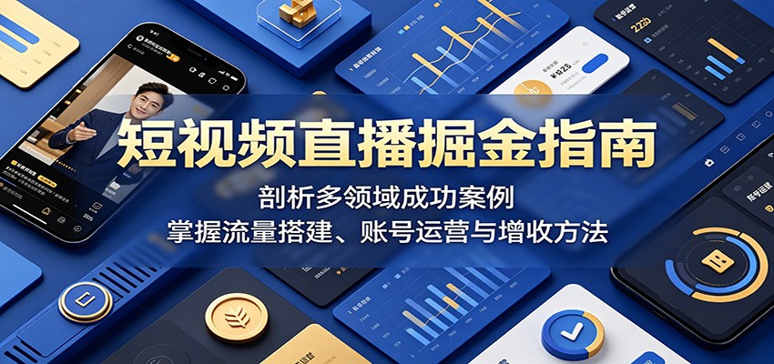 短视频直播掘金指南：剖析多领域成功案例，掌握流量搭建、账号运营与增收方法-好耶资源