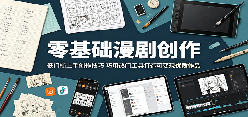 零基础漫剧创作：低门槛上手创作技巧，巧用热门工具打造可变现优质作品-好耶资源