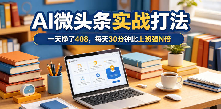 一天挣了408，AI微头条实战打法，每天30分钟比上班强N倍-好耶资源