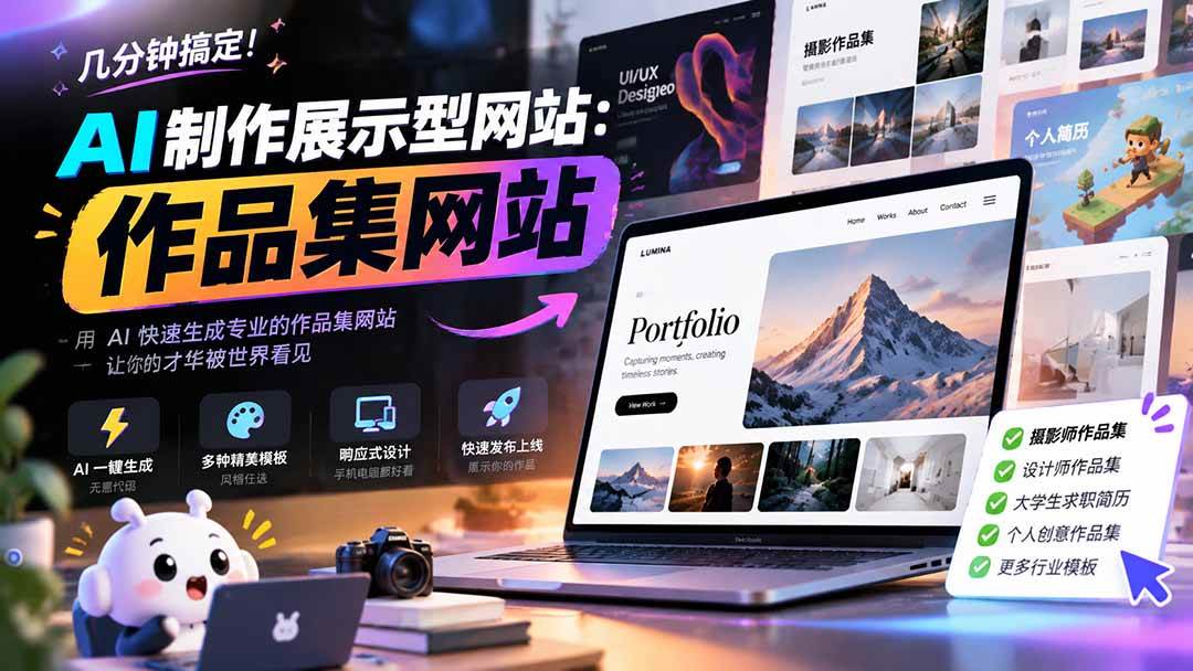 （21213期）几分钟搞定，AI制作展示型网站制作：作品集网站，用AI快速生成专业的作品集网站，接单变现！-好耶资源