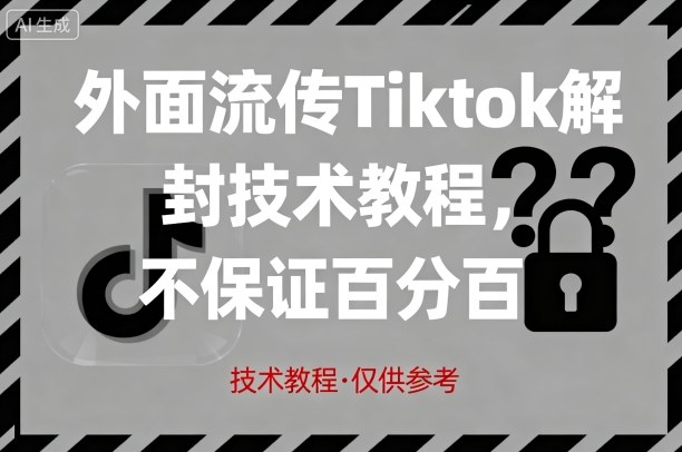 外面流传Tiktok解封技术教程，不保证百分百，具体自测-好耶资源