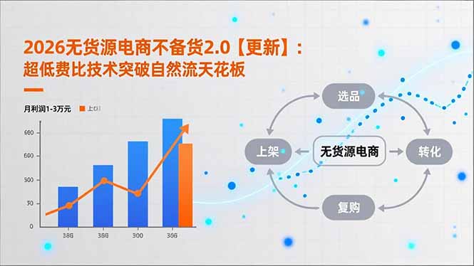 2026无货源电商不备货2.0【更新-3月】:超低费比技术突破自然流天花板,单店月利润1-3万元-好耶资源