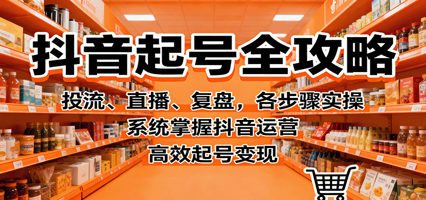 抖音起号全攻略，投流、直播、复盘，各步骤实操，系统掌握抖音运营，高效起号变现-好耶资源