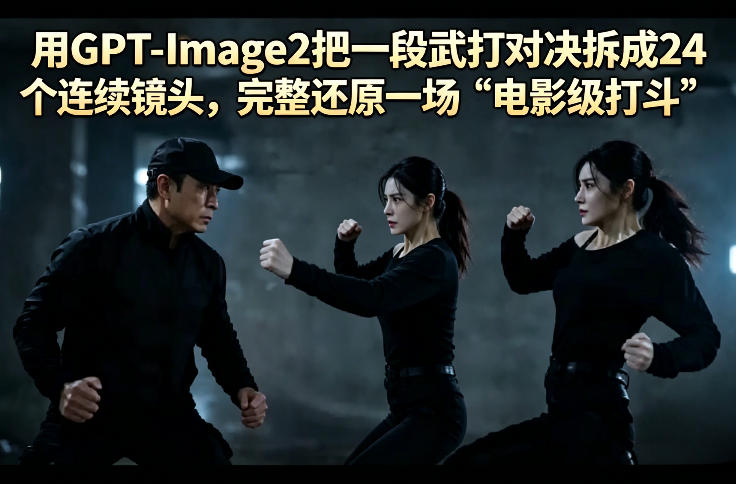 用GPT-Image2把一段武打对决拆成24个连续镜头，完整还原一场“电影级打斗”-好耶资源