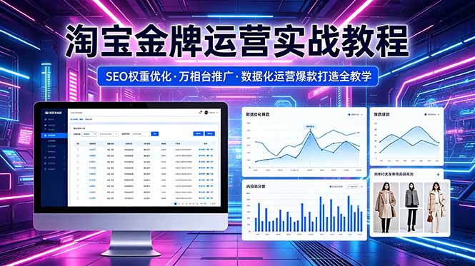 2026 淘宝金牌运营实战教程，SEO权重优化万相台推广，数据化运营爆款打造全教学-好耶资源