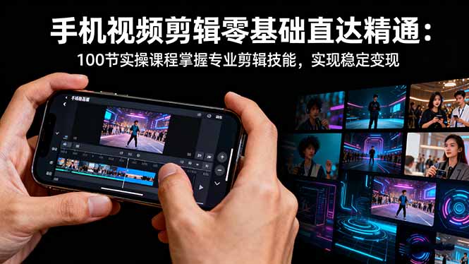 手机视频剪辑零基础直达精通：100节实操课程掌握专业剪辑技能，实现稳…-好耶资源