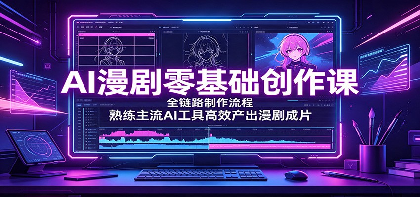 AI漫剧零基础创作课：全链路制作流程，熟练主流AI工具高效产出漫剧成片-好耶资源