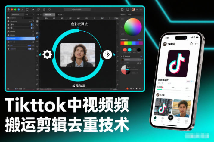 Tiktok中视频纯搬运剪辑去重技术,外来技术,自行测试-好耶资源