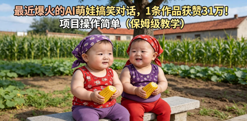 最近爆火的AI萌娃搞笑对话，1条作品获赞31W，项目操作简单(保姆级教学)-好耶资源