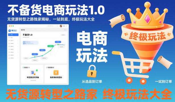 不备货电商玩法1.0，无货源转型之路独家揭秘，一站到底，终极玩法大全-好耶资源