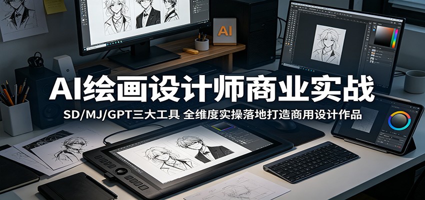 AI绘画设计师商业实战:SD/MJ/GPT三大工具,全维度实操落地打造商用设计作品-好耶资源