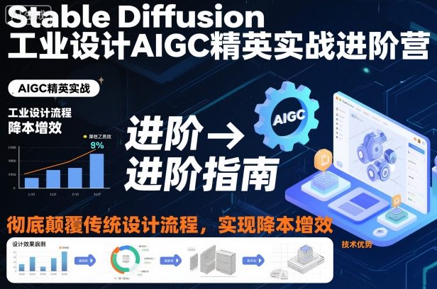 Stable Diffusion工业设计AIGC精英实战进阶营，彻底颠覆传统设计流程，实现降本增效-好耶资源