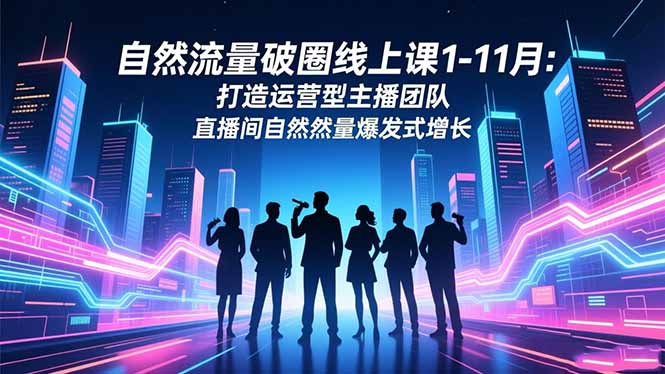自然流量破圈线上课1-11月：打造运营型主播团队 直播间自然流量爆发式增长-好耶资源