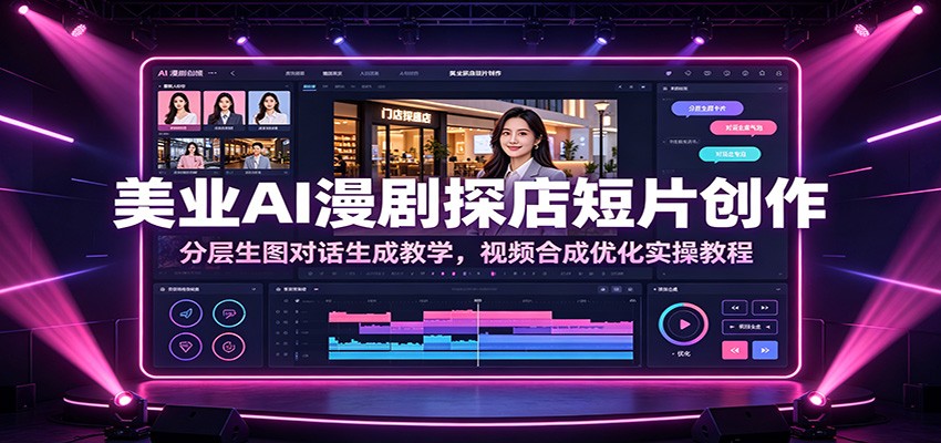美业AI漫剧探店短片创作:分层生图对话生成教学,视频合成优化实操教程-好耶资源