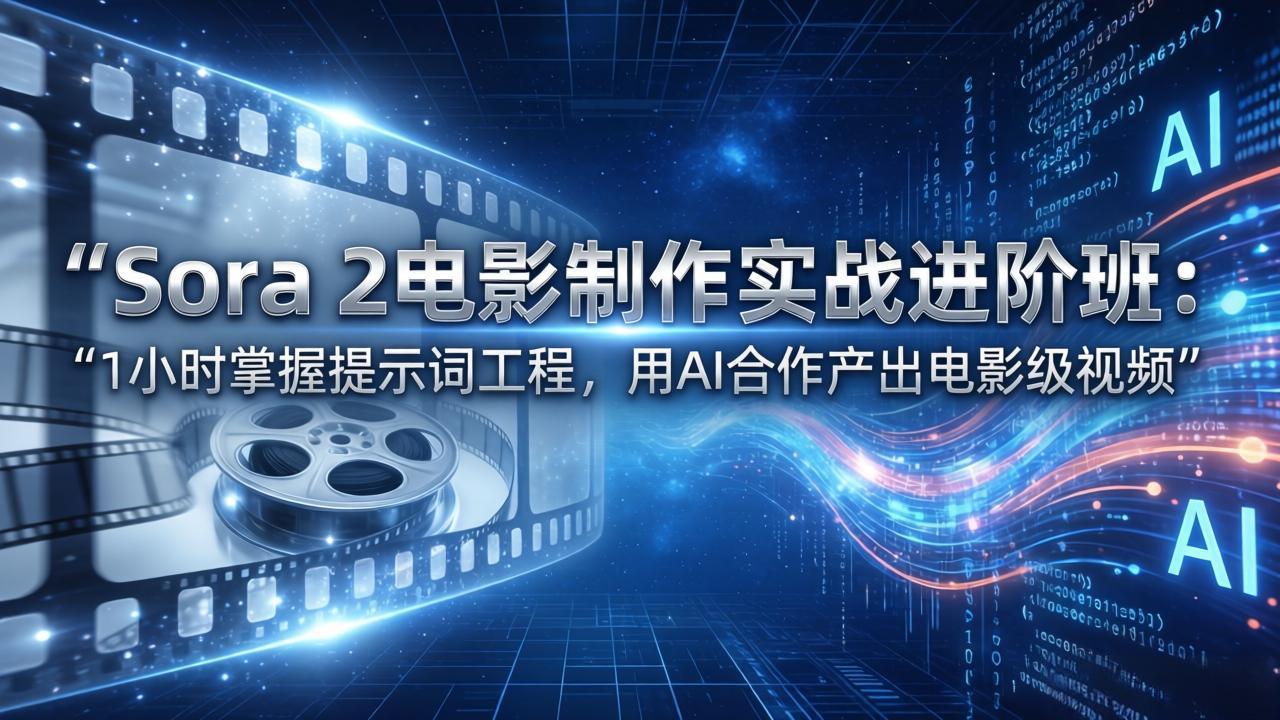 Sora 2电影制作实战进阶班：1小时掌握提示词工程，用AI合作产出电影级视频-好耶资源