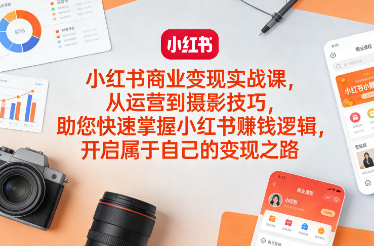 小红书商业变现实战课，从运营到摄影技巧，助您快速掌握小红书賺钱逻辑，开启属于自己的变现之路-好耶资源
