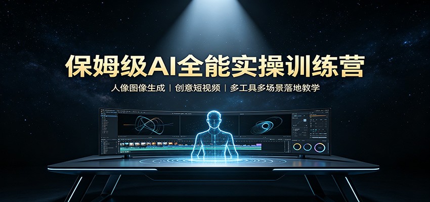 保姆级AI全能实操训练营：人像图像生成，创意短视频，多工具多场景落地教学-好耶资源