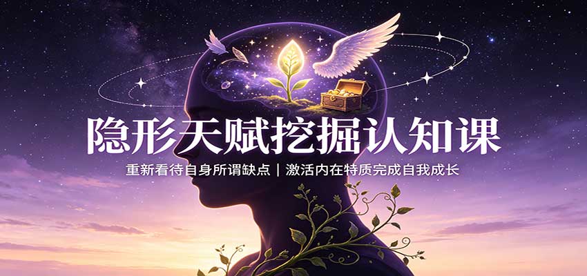 隐形天赋挖掘认知课：重新看待自身所谓缺点，激活内在特质完成自我成长-好耶资源