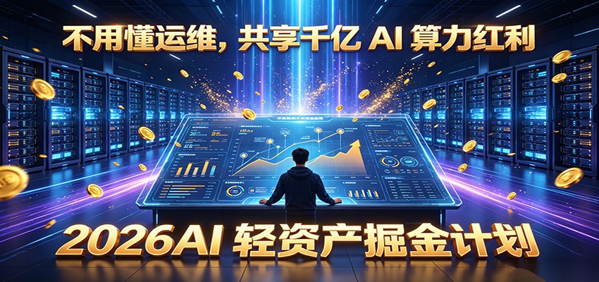 不用懂运维，共享千亿 AI 算力红利，2026AI 轻资产掘金计划-好耶资源