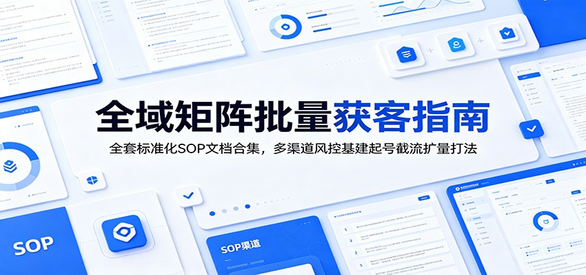 全域矩阵批量获客指南：全套标准化SOP文档合集，多渠道风控基建起号截流扩量打法-好耶资源