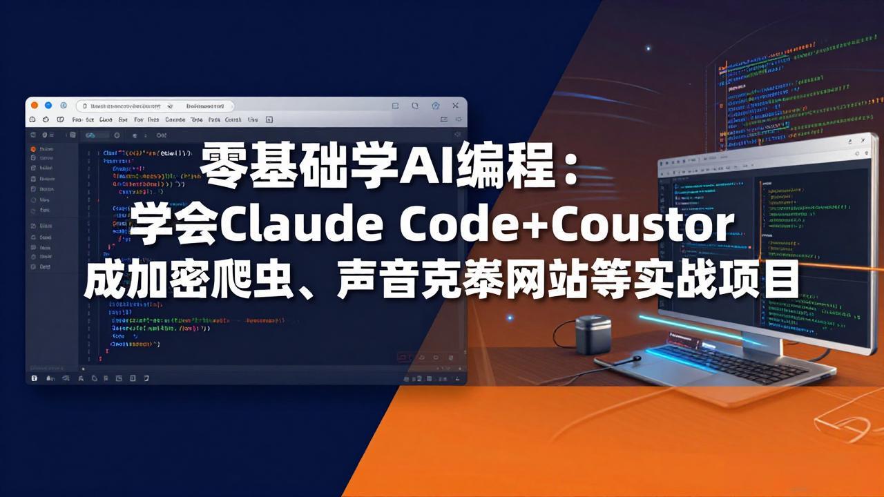 零基础学AI编程：学会Claude Code+Cursor完成加密爬虫、声音克隆网站等实战项目-好耶资源