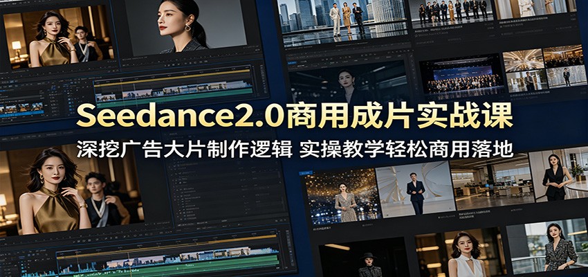 Seedance2.0商用成片实战课:深挖广告大片制作逻辑,实操教学轻松商用落地-好耶资源
