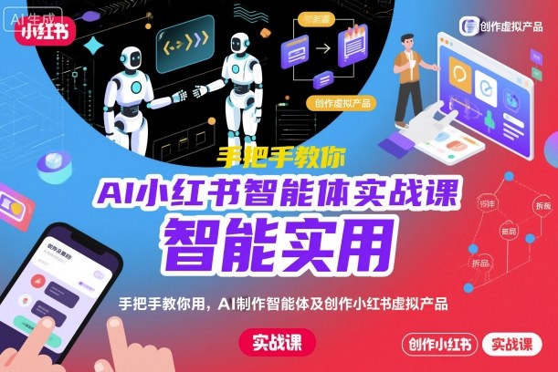 AI小红书智能体实战课，手把手教你用AI制作智能体及创作小红书虚拟产品，提效+内容商业化-好耶资源