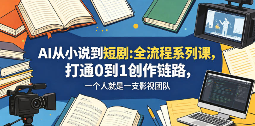 AI从小说到短剧全流程系列课，打通0到1创作链路，一个人就是一支影视团队-好耶资源