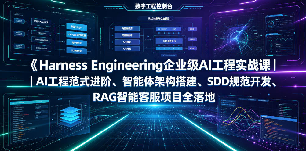 Harness Engineering企业级AI工程实战课|AI工程范式进阶、智能体架构搭建、SDD规范开发、RAG智能客服项目全落地-好耶资源
