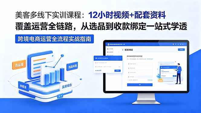 美客多线下实训课程:12小时视频+配套资料覆盖运营全链路,从选品到收款绑定一站式学透-好耶资源