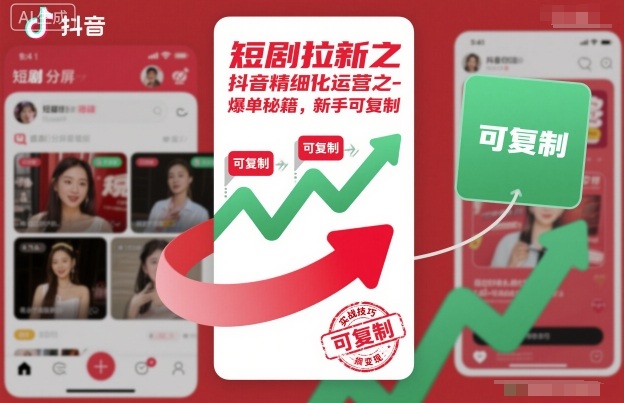 短剧拉新之抖音精细化运营之爆单秘籍，新手可复制-好耶资源