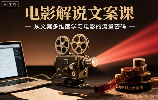 电影解说文案课，从文案多维度学习电影的流量密码-好耶资源