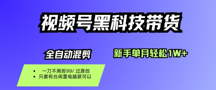 视频号黑科技短视频带货，新手一个月也1W+，纯搬运一刀不用剪，零投入【揭秘】-好耶资源