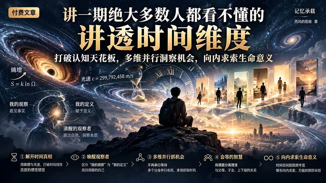 (21267期)付费文章:讲一期绝大多数人都看不懂的,讲透时间维度,打破认知天花板,多维并行洞察机会,向内求索生命意义-好耶资源