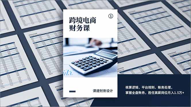 跨境电商财务课，核算逻辑、平台规则、账务处理，掌握全盘账务，胜任高薪岗位月入1.5万+-好耶资源
