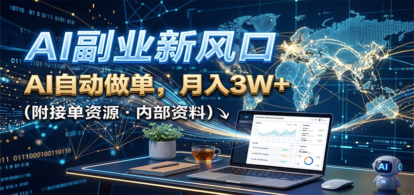 AI副业新风口，AI自动做单，月入3W+，附接单资源-好耶资源
