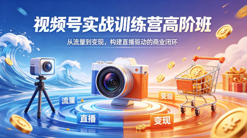 视频号实战训练营高阶班，从流量到变现，构建直播驱动的商业闭环(26年4月)-好耶资源