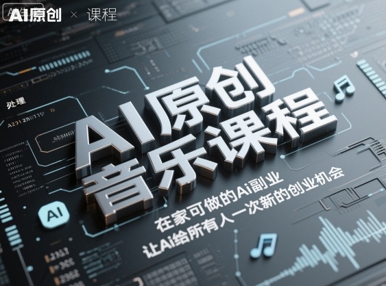 AI原创音乐课程，在家可做的Ai副业，让Ai给所有人一次新的创业机会-好耶资源